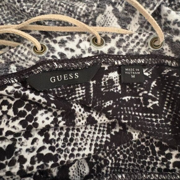 Guess Snakeskin Lace Up T-Shirt S - Picture 7 of 8